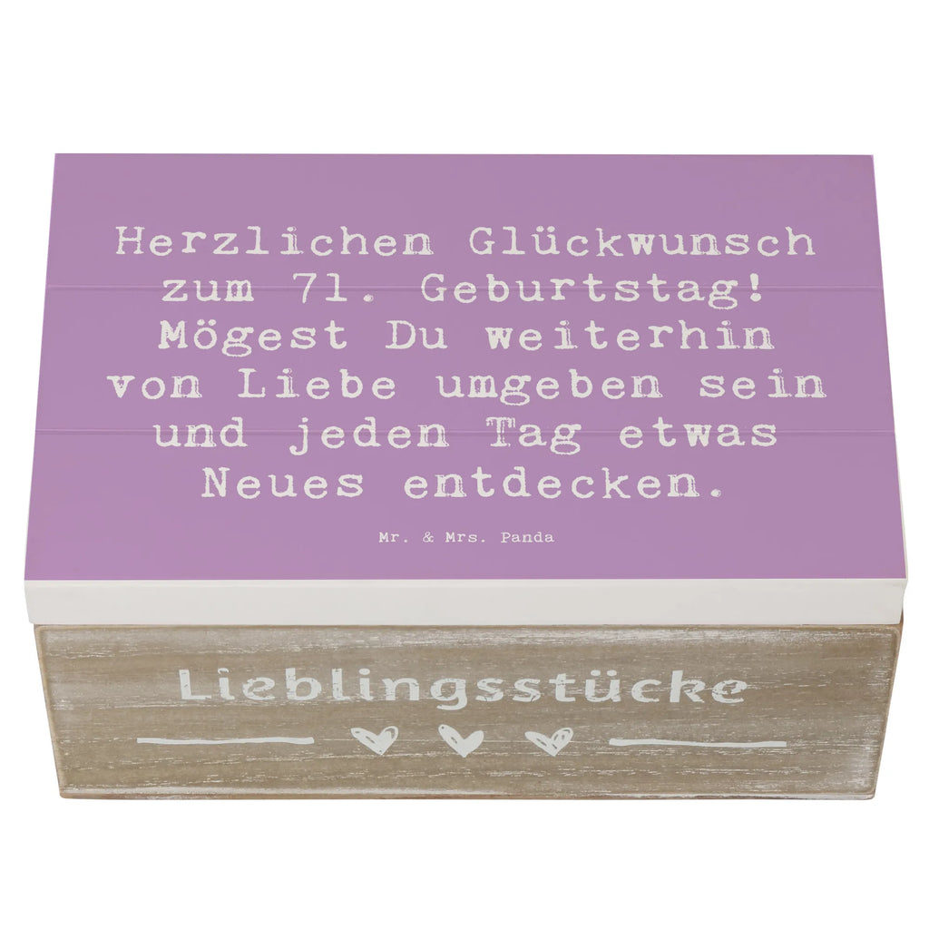 Wooden chest Saying Herzlichen Glückwunsch zum 71. Geburtstag! Mögest Du weiterhin von Liebe umgeben sein und jeden Tag etwas Neues entdecken. Erinnerungskiste, XXL, Erinnerungsbox, Geschenkbox, Schatulle, Aufbewahrungsbox, Holzkiste, Geschenkdose, Schatzkiste, Truhe, Kiste, Dekokiste, Geburtstag, Geburtstagsgeschenk, Geschenk