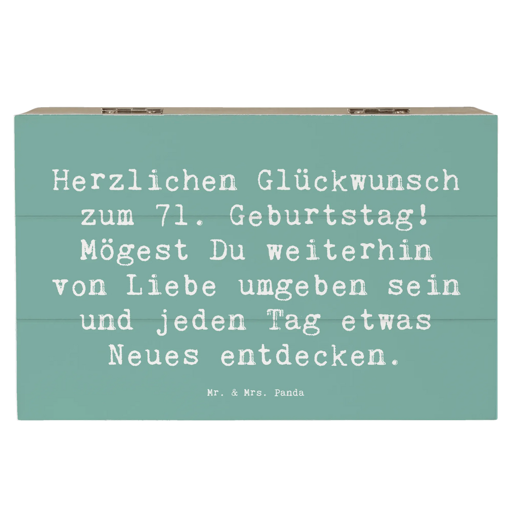 Wooden chest Saying Herzlichen Glückwunsch zum 71. Geburtstag! Mögest Du weiterhin von Liebe umgeben sein und jeden Tag etwas Neues entdecken. Erinnerungskiste, XXL, Erinnerungsbox, Geschenkbox, Schatulle, Aufbewahrungsbox, Holzkiste, Geschenkdose, Schatzkiste, Truhe, Kiste, Dekokiste, Geburtstag, Geburtstagsgeschenk, Geschenk