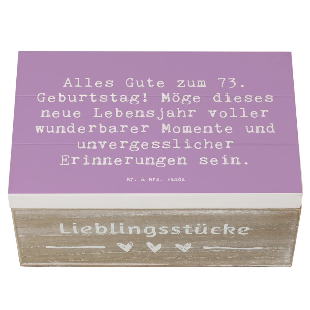 Wooden chest Saying Alles Gute zum 73. Geburtstag! Möge dieses neue Lebensjahr voller wunderbarer Momente und unvergesslicher Erinnerungen sein. Schatulle, Truhe, Schatzkiste, Erinnerungsbox, Aufbewahrungsbox, XXL, Kiste, Holzkiste, Geschenkdose, Dekokiste, Erinnerungskiste, Geschenkbox, Geburtstag, Geburtstagsgeschenk, Geschenk
