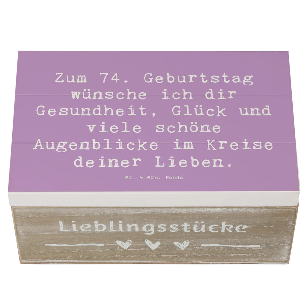 Wooden chest Saying Zum 74. Geburtstag wünsche ich dir Gesundheit, Glück und viele schöne Augenblicke im Kreise deiner Lieben. Schatzkiste, XXL, Erinnerungskiste, Geschenkdose, Schatulle, Erinnerungsbox, Dekokiste, Geschenkbox, Aufbewahrungsbox, Kiste, Holzkiste, Truhe, Geburtstag, Geburtstagsgeschenk, Geschenk