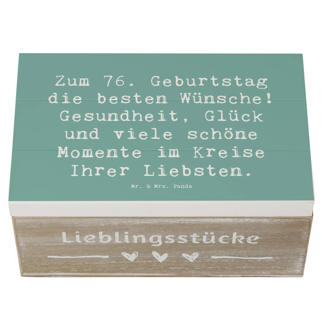 Holzkiste Spruch 76. Geburtstag Erinnerungskiste, Schatulle, Schatzkiste, Erinnerungsbox, Geschenkbox, Kiste, Truhe, Holzkiste, XXL, Geschenkdose, Aufbewahrungsbox, Dekokiste, Geburtstag, Geburtstagsgeschenk, Geschenk