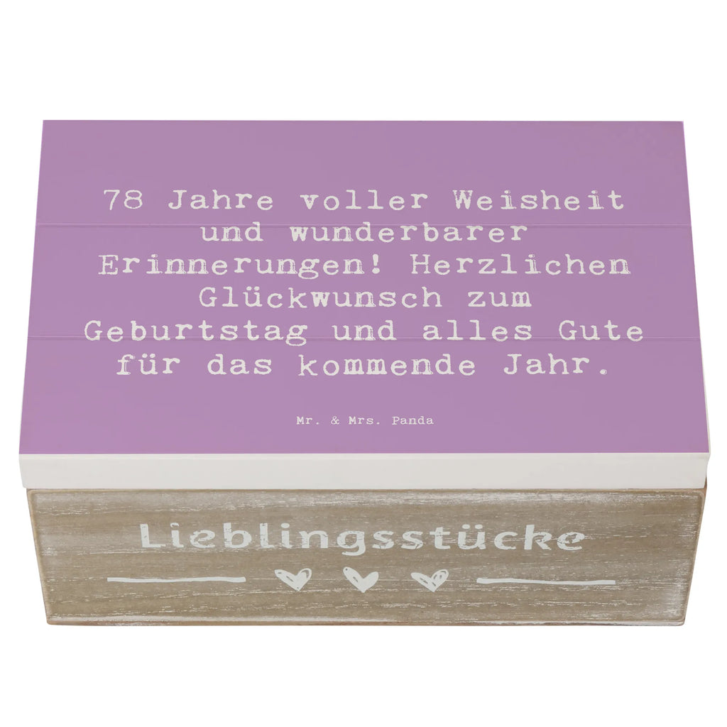 Holzkiste Spruch 78. Geburtstag Weisheit Dekokiste, Erinnerungskiste, Kiste, Holzkiste, Geschenkdose, Schatulle, Schatzkiste, XXL, Geschenkbox, Truhe, Aufbewahrungsbox, Erinnerungsbox, Geburtstag, Geburtstagsgeschenk, Geschenk