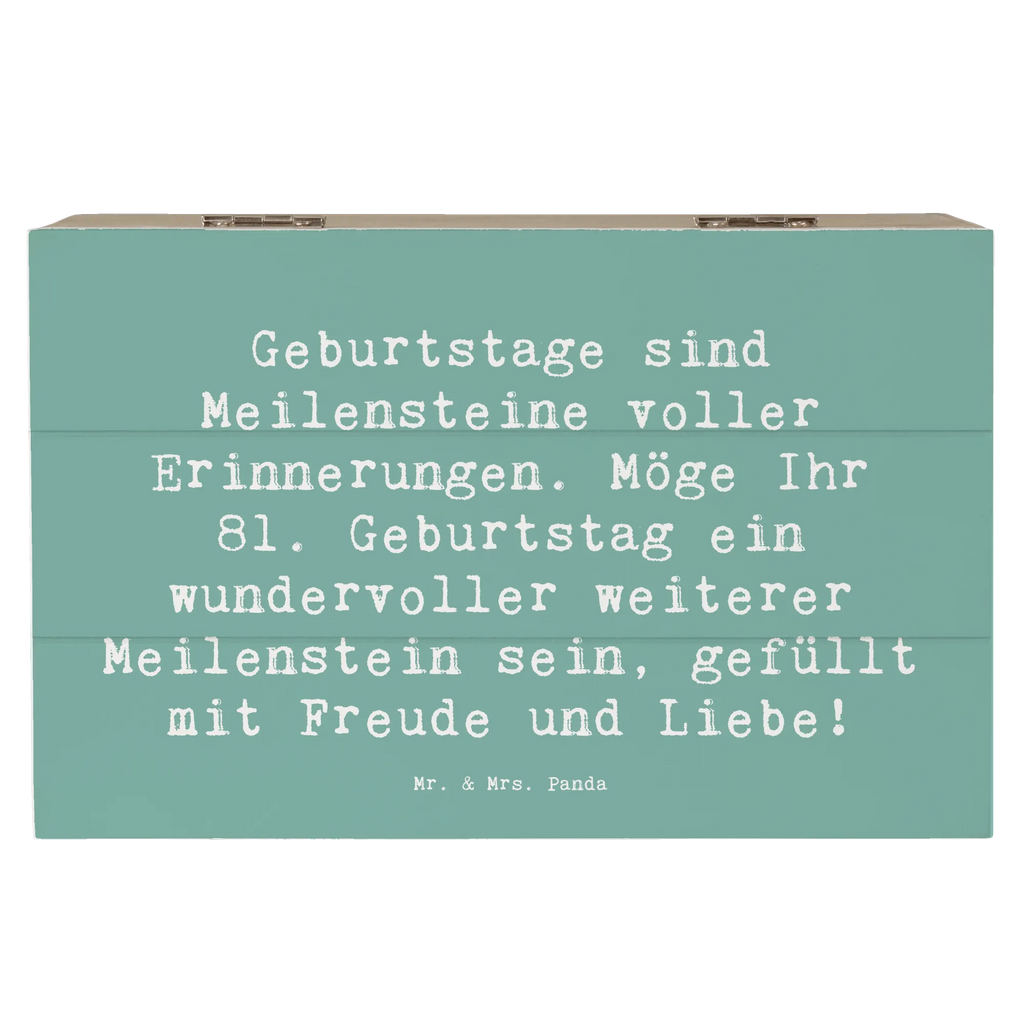 Wooden chest Saying Geburtstage sind Meilensteine voller Erinnerungen. Möge Ihr 81. Geburtstag ein wundervoller weiterer Meilenstein sein, gefüllt mit Freude und Liebe! Schatulle, Aufbewahrungsbox, Schatzkiste, Erinnerungsbox, Kiste, Holzkiste, Geschenkbox, Erinnerungskiste, Geschenkdose, Dekokiste, Truhe, XXL, Geburtstag, Geburtstagsgeschenk, Geschenk