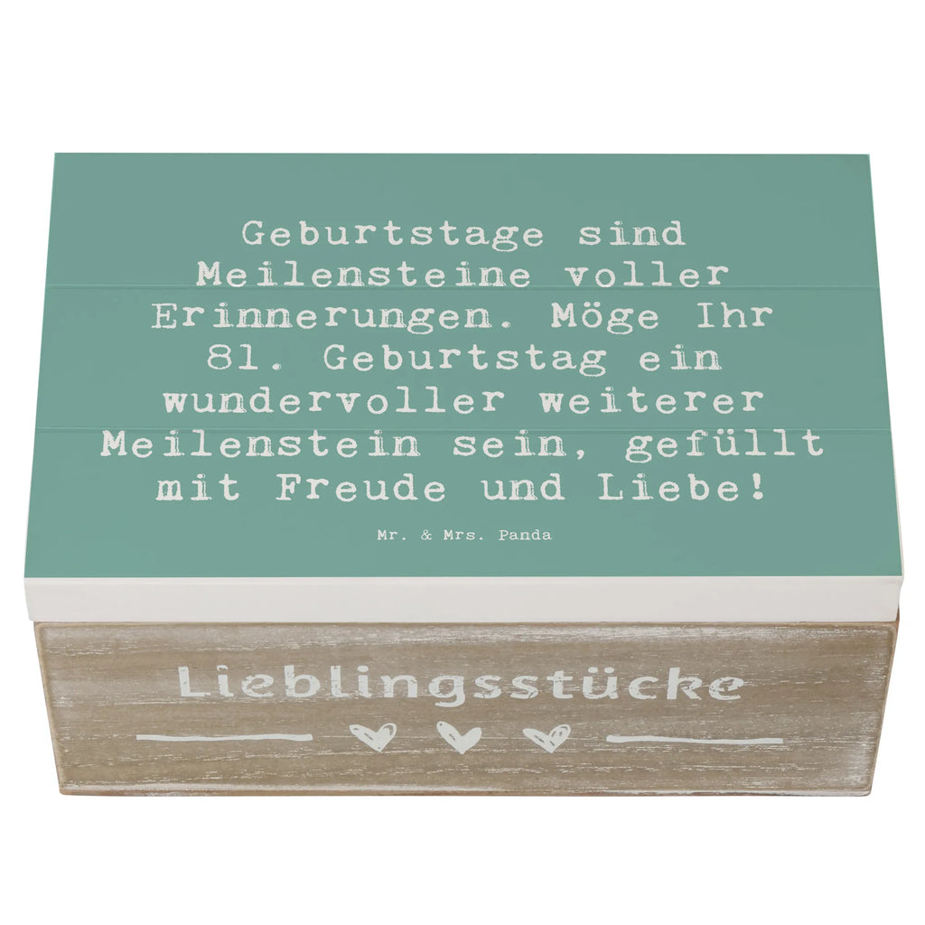 Wooden chest Saying Geburtstage sind Meilensteine voller Erinnerungen. Möge Ihr 81. Geburtstag ein wundervoller weiterer Meilenstein sein, gefüllt mit Freude und Liebe! Schatulle, Aufbewahrungsbox, Schatzkiste, Erinnerungsbox, Kiste, Holzkiste, Geschenkbox, Erinnerungskiste, Geschenkdose, Dekokiste, Truhe, XXL, Geburtstag, Geburtstagsgeschenk, Geschenk