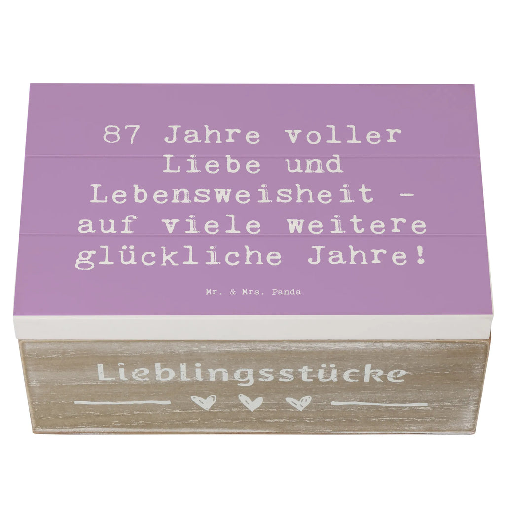 Wooden chest Saying 87 Jahre voller Liebe und Lebensweisheit - auf viele weitere glückliche Jahre! Geschenkbox, Kiste, XXL, Geschenkdose, Holzkiste, Truhe, Dekokiste, Erinnerungsbox, Aufbewahrungsbox, Schatzkiste, Schatulle, Erinnerungskiste, Geburtstag, Geburtstagsgeschenk, Geschenk