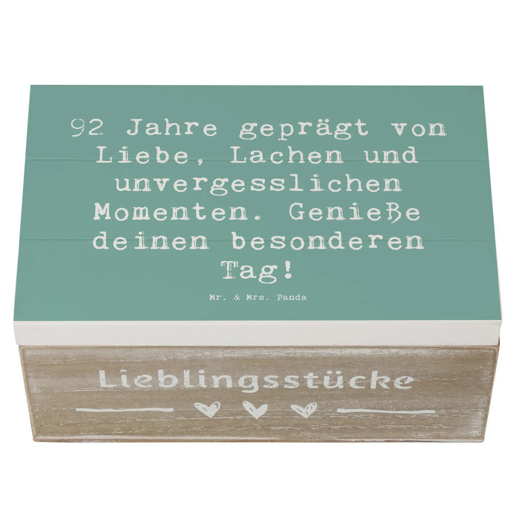 Holzkiste Spruch 92. Geburtstag Aufbewahrungsbox, Dekokiste, XXL, Truhe, Kiste, Erinnerungskiste, Erinnerungsbox, Geschenkbox, Schatzkiste, Schatulle, Geschenkdose, Holzkiste, Geburtstag, Geburtstagsgeschenk, Geschenk