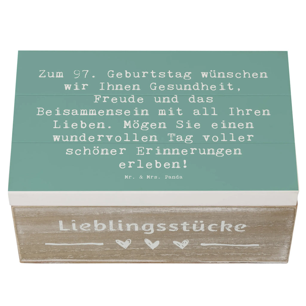 Wooden chest Saying Zum 97. Geburtstag wünschen wir Ihnen Gesundheit, Freude und das Beisammensein mit all Ihren Lieben. Mögen Sie einen wundervollen Tag voller schöner Erinnerungen erleben! XXL, Truhe, Schatulle, Schatzkiste, Erinnerungsbox, Geschenkdose, Kiste, Geschenkbox, Erinnerungskiste, Holzkiste, Aufbewahrungsbox, Dekokiste, Geburtstag, Geburtstagsgeschenk, Geschenk