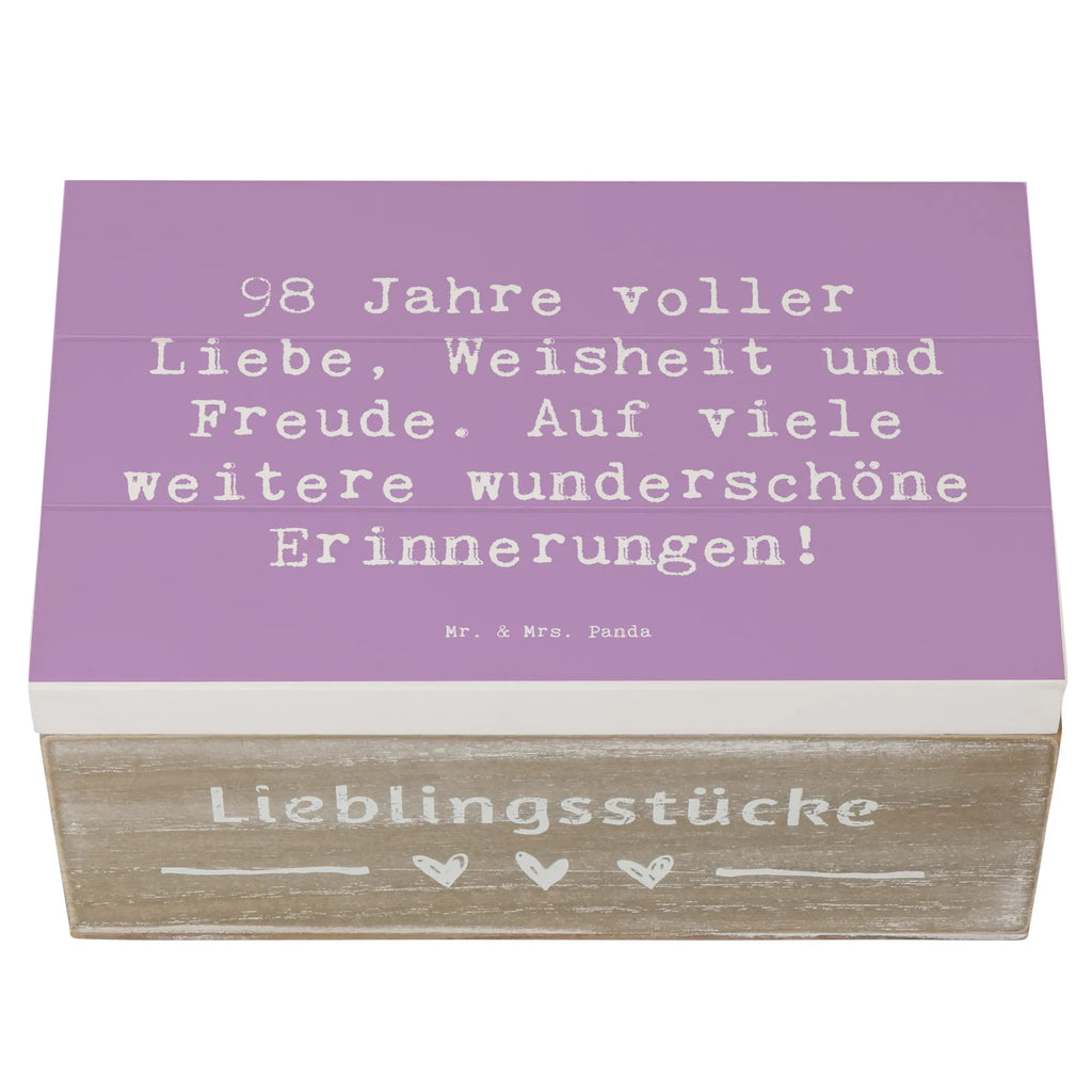 Holzkiste Spruch 98. Geburtstag Freude Erinnerungskiste, Schatzkiste, Aufbewahrungsbox, Schatulle, Truhe, Kiste, XXL, Geschenkdose, Holzkiste, Geschenkbox, Dekokiste, Erinnerungsbox, Geburtstag, Geburtstagsgeschenk, Geschenk