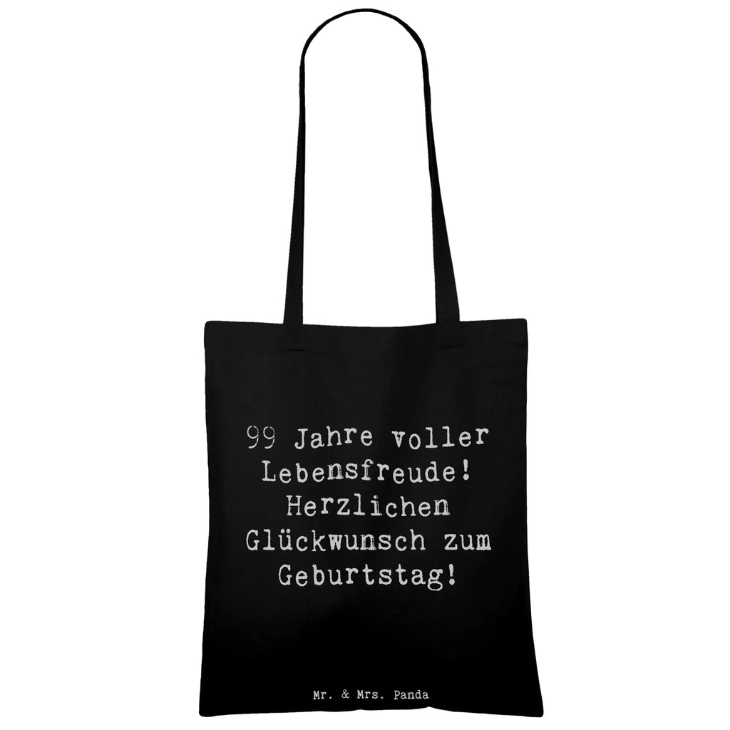 Tote bag Saying 99 Jahre voller Lebensfreude! Herzlichen Glückwunsch zum Geburtstag! Beuteltasche, Beutel, Einkaufstasche, Jutebeutel, Stoffbeutel, Tasche, Shopper, Umhängetasche, Strandtasche, Schultertasche, Stofftasche, Tragetasche, Badetasche, Jutetasche, Einkaufstüte, Laptoptasche, Geburtstag, Geburtstagsgeschenk, Geschenk
