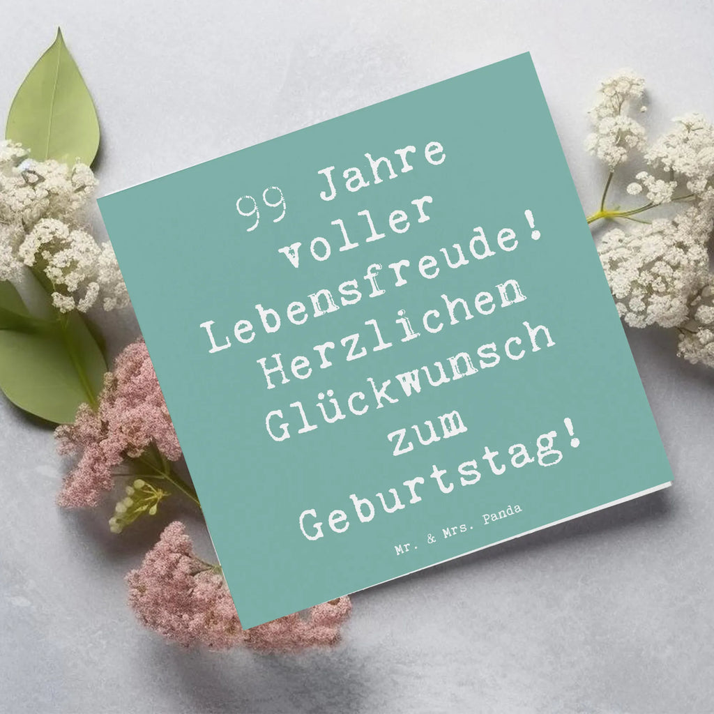 Deluxe Karte Spruch 99. Geburtstag Lebensfreude Karte, Hochwertige Grußkarte, Geburtstagskarte, Glückwunschkarte, Hochzeitskarte, Hochwertige Klappkarte, Klappkarte, Einladungskarte, Grußkarte, Geburtstag, Geburtstagsgeschenk, Geschenk