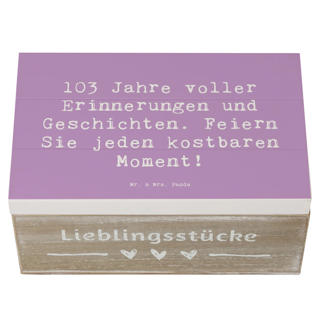 Wooden chest Saying 103 Jahre voller Erinnerungen und Geschichten. Feiern Sie jeden kostbaren Moment! Schatzkiste, Dekokiste, XXL, Erinnerungskiste, Aufbewahrungsbox, Holzkiste, Erinnerungsbox, Geschenkdose, Geschenkbox, Schatulle, Kiste, Truhe, Geburtstag, Geburtstagsgeschenk, Geschenk