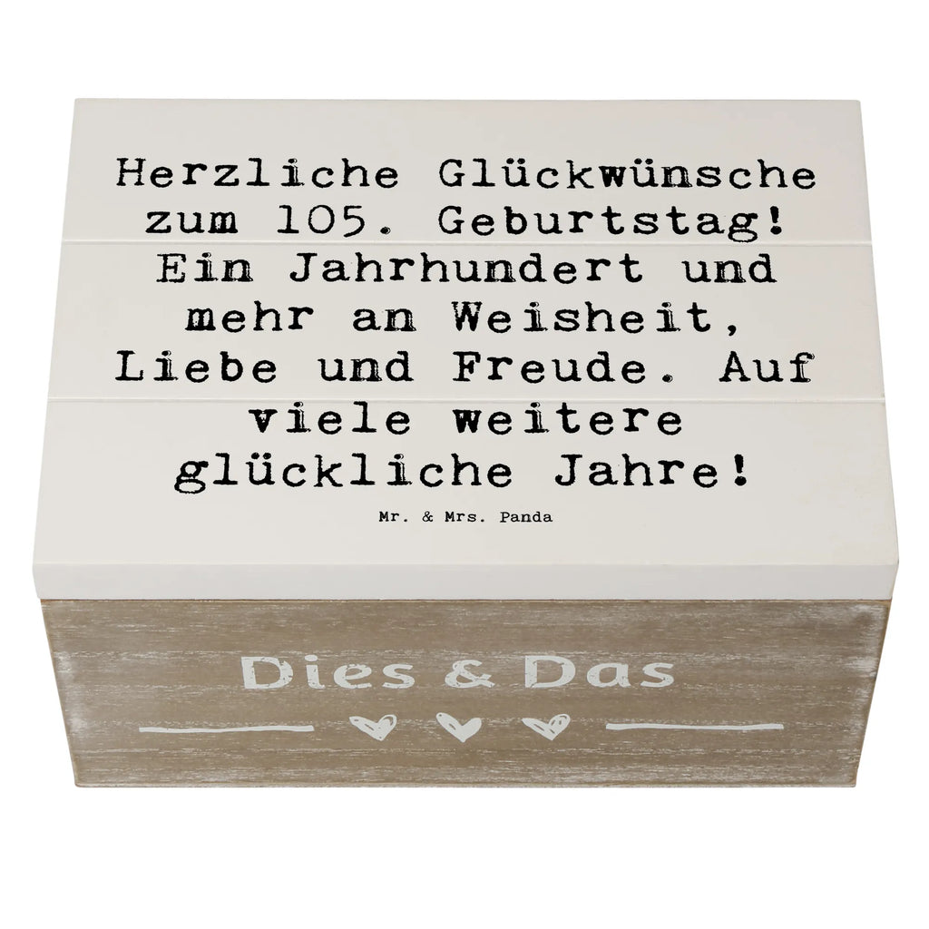 Wooden chest Saying Herzliche Glückwünsche zum 105. Geburtstag! Ein Jahrhundert und mehr an Weisheit, Liebe und Freude. Auf viele weitere glückliche Jahre! Geschenkdose, Holzkiste, Dekokiste, Truhe, Aufbewahrungsbox, Schatzkiste, Schatulle, Erinnerungskiste, XXL, Kiste, Erinnerungsbox, Geschenkbox, Geburtstag, Geburtstagsgeschenk, Geschenk