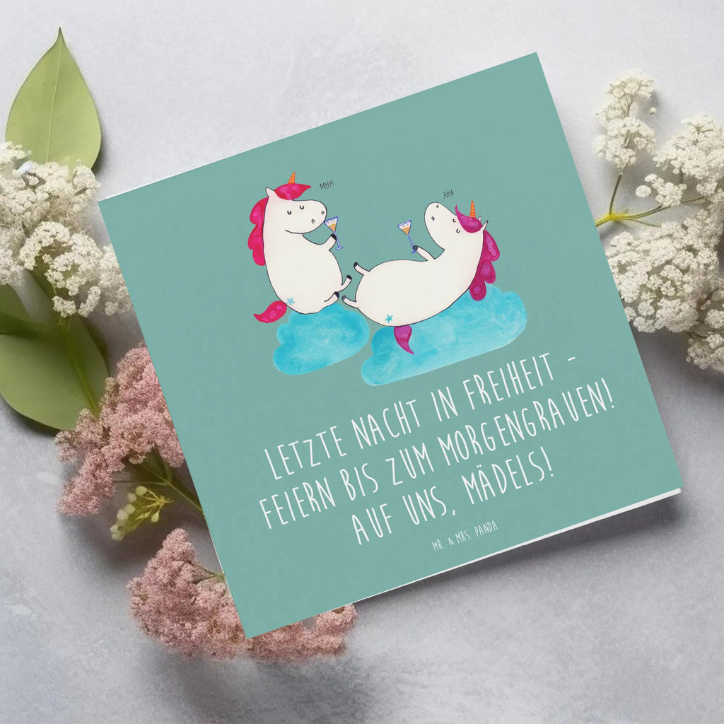 Deluxe Card Letzte Nacht in Freiheit - Feiern bis zum Morgengrauen! Auf uns, Mädels! Hochwertige Klappkarte, Glückwunschkarte, Klappkarte, Hochzeitskarte, Karte, Grußkarte, Einladungskarte, Hochwertige Grußkarte, Geburtstagskarte, Hochzeit, Hochzeitsgeschenk, Ehe, Hochzeitsfeier, Trauung, Trauungsgeschenk, Verlobungsfeier, Verlobungsgeschenk, Hochzeitsgeschenkideen, Hochzeitsgeschenke für Brautpaar