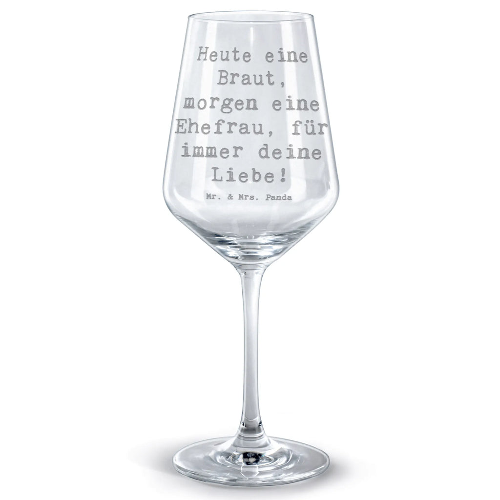 Kieliszek do czerwonego wina Przysłowie Heute eine Braut, morgen eine Ehefrau, für immer deine Liebe! Wesele, prezent weselny, małżeństwo, przyjęcie weselne, ceremonia, prezent z ceremonii, karta weselna, przyjęcie zaręczynowe, prezent z zaręczyn, pomysły na prezenty weselne, prezenty weselne dla pary młodej