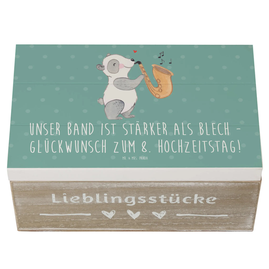 Wooden chest Unser Band ist stärker als Blech - Glückwunsch zum 8. Hochzeitstag! Erinnerungsbox, Holzkiste, Kiste, Geschenkdose, XXL, Schatzkiste, Schatulle, Dekokiste, Truhe, Aufbewahrungsbox, Geschenkbox, Erinnerungskiste, Hochzeit, Hochzeitsgeschenk, Ehe, Hochzeitsfeier, Trauung, Trauungsgeschenk, Hochzeitskarte, Verlobungsfeier, Verlobungsgeschenk, Hochzeitsgeschenkideen, Hochzeitsgeschenke für Brautpaar