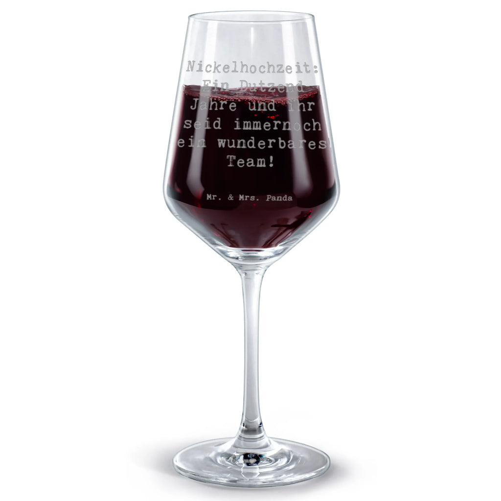Red Wine Glass Saying Nickelhochzeit: Ein Dutzend Jahre und ihr seid immernoch ein wunderbares Team! Wedding, marriage, gifts