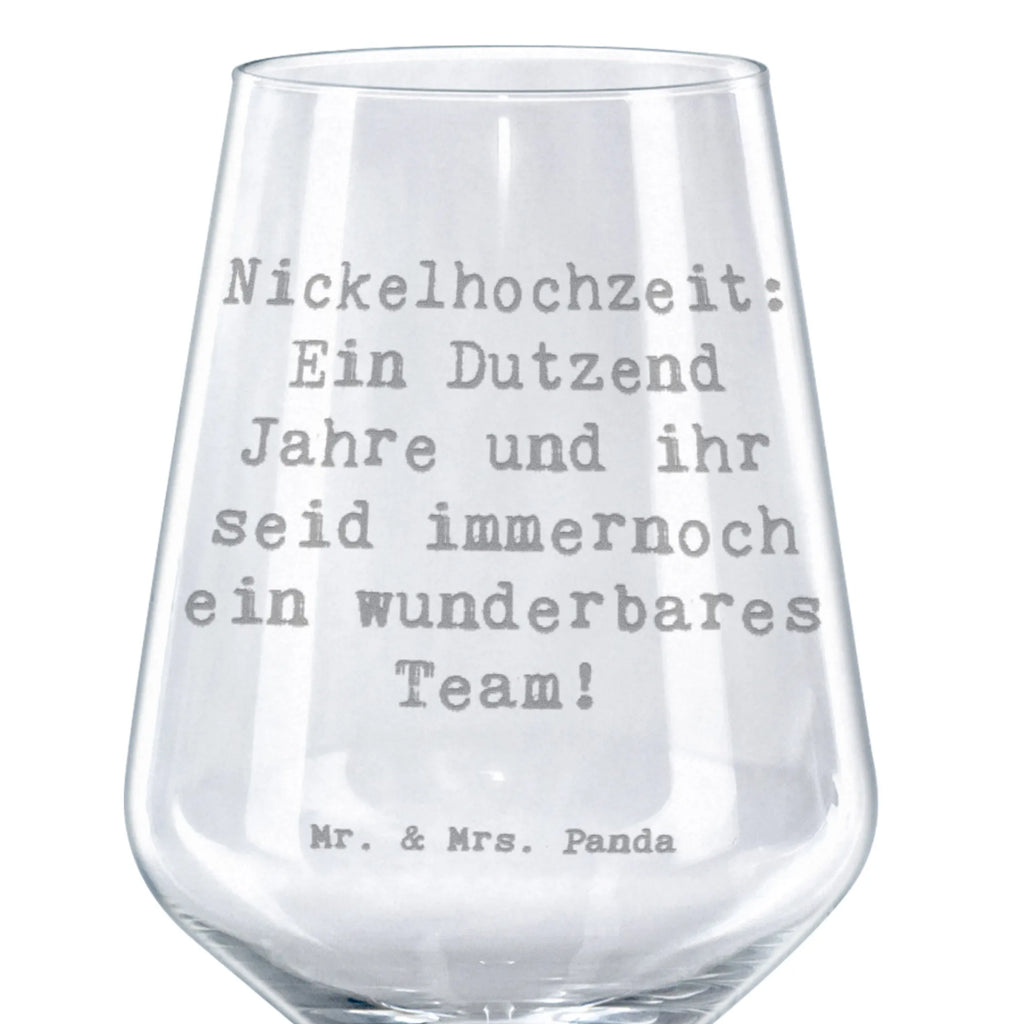 Red Wine Glass Saying Nickelhochzeit: Ein Dutzend Jahre und ihr seid immernoch ein wunderbares Team! Wedding, marriage, gifts