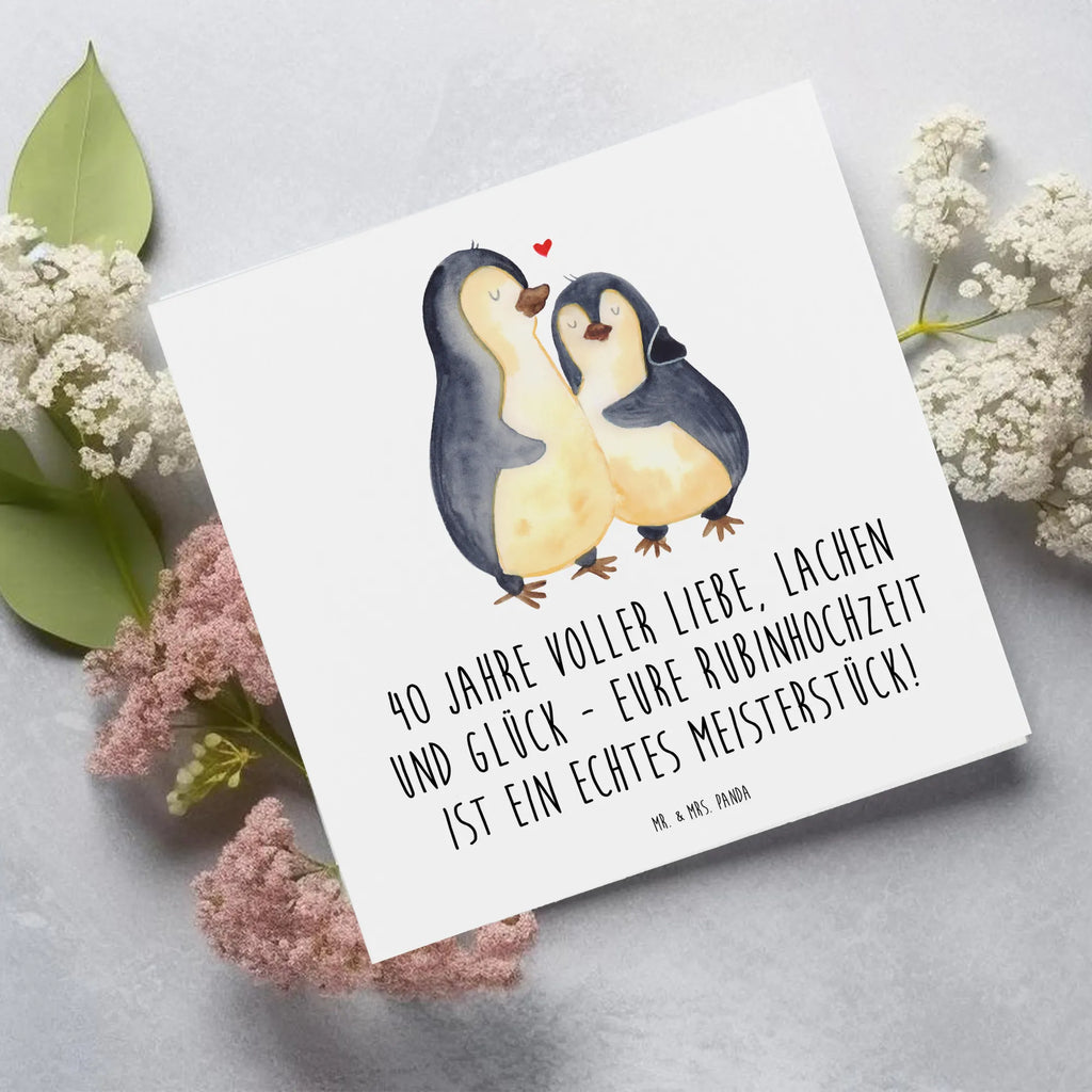 Deluxe Karte 40. Hochzeitstag Rubinhochzeit Grußkarte, Glückwunschkarte, faltkarte, Klappkarte, doppelkarte, anlasskarte, Trauung, Hochzeitskarte, Ehe, Hochzeitsgeschenk, Verlobungsgeschenk, Verlobungsfeier, Trauungsgeschenk, Hochzeitsfeier, Hochzeitsgeschenke für Brautpaar, Hochzeitsgeschenkideen, Hochzeit