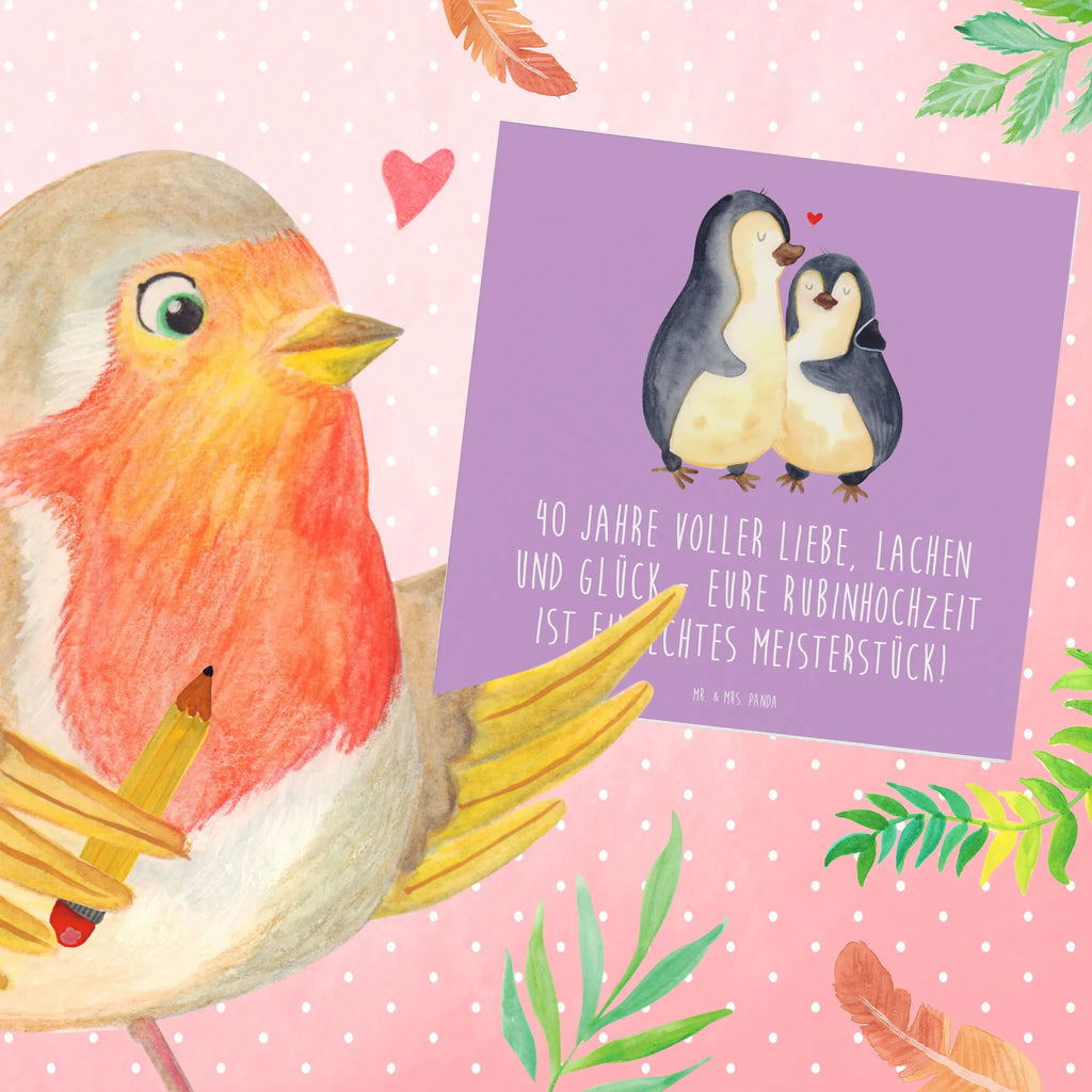 Deluxe Karte 40. Hochzeitstag Rubinhochzeit Grußkarte, Glückwunschkarte, faltkarte, Klappkarte, doppelkarte, anlasskarte, Trauung, Hochzeitskarte, Ehe, Hochzeitsgeschenk, Verlobungsgeschenk, Verlobungsfeier, Trauungsgeschenk, Hochzeitsfeier, Hochzeitsgeschenke für Brautpaar, Hochzeitsgeschenkideen, Hochzeit