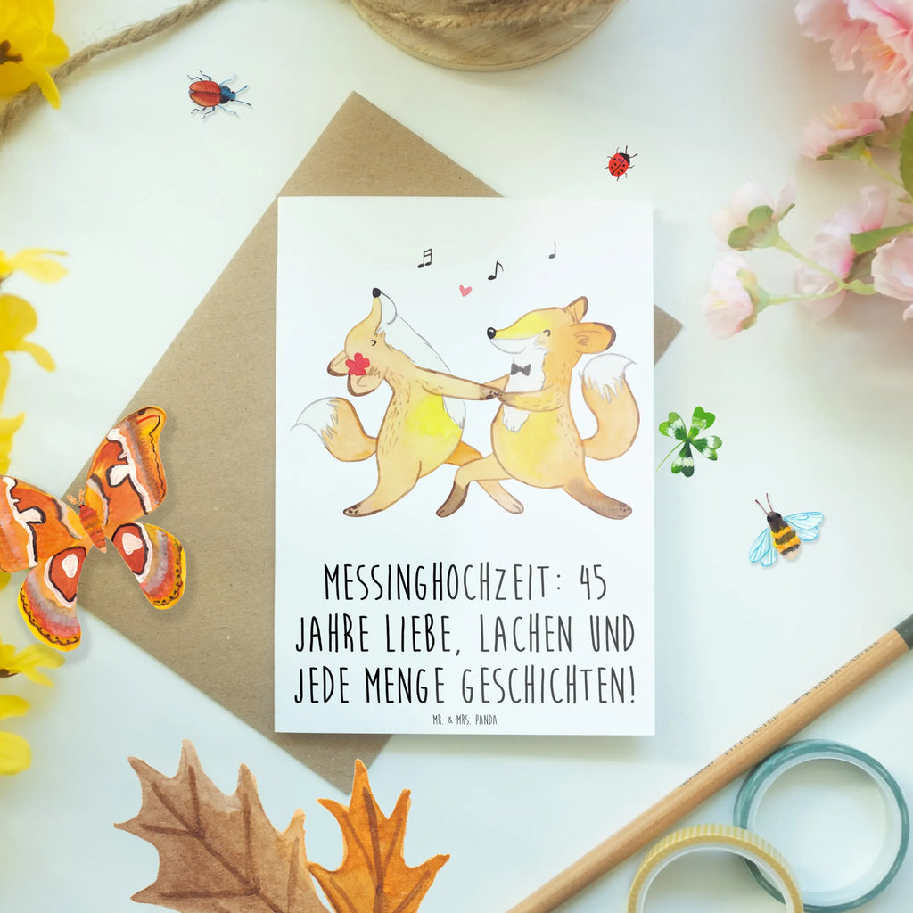 Greetings card Messinghochzeit: 45 Jahre Liebe, Lachen und jede Menge Geschichten! Karte, Ansichtskarten, Klappkarte, Hochzeitskarte, Glückwunschkarte, Geburtstagskarte, Grußkarte, Einladungskarte, Hochzeit, Hochzeitsgeschenk, Ehe, Hochzeitsfeier, Trauung, Trauungsgeschenk, Verlobungsfeier, Verlobungsgeschenk, Hochzeitsgeschenkideen, Hochzeitsgeschenke für Brautpaar