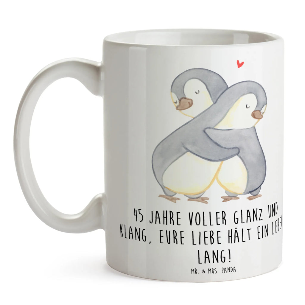 Mug 45 Jahre voller Glanz und Klang, eure Liebe hält ein Leben lang! Tasse mit Motiven, Kaffeetasse, Geschenktasse, Porzellantasse, Tasse mit Zitaten, Teetasse, Bürotasse, Tasse, Keramiktasse, Hochzeit, Hochzeitsgeschenk, Ehe, Hochzeitsfeier, Trauung, Trauungsgeschenk, Hochzeitskarte, Verlobungsfeier, Verlobungsgeschenk, Hochzeitsgeschenkideen, Hochzeitsgeschenke für Brautpaar