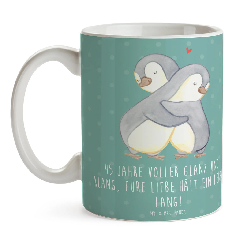 Mug 45 Jahre voller Glanz und Klang, eure Liebe hält ein Leben lang! Tasse mit Motiven, Kaffeetasse, Geschenktasse, Porzellantasse, Tasse mit Zitaten, Teetasse, Bürotasse, Tasse, Keramiktasse, Hochzeit, Hochzeitsgeschenk, Ehe, Hochzeitsfeier, Trauung, Trauungsgeschenk, Hochzeitskarte, Verlobungsfeier, Verlobungsgeschenk, Hochzeitsgeschenkideen, Hochzeitsgeschenke für Brautpaar