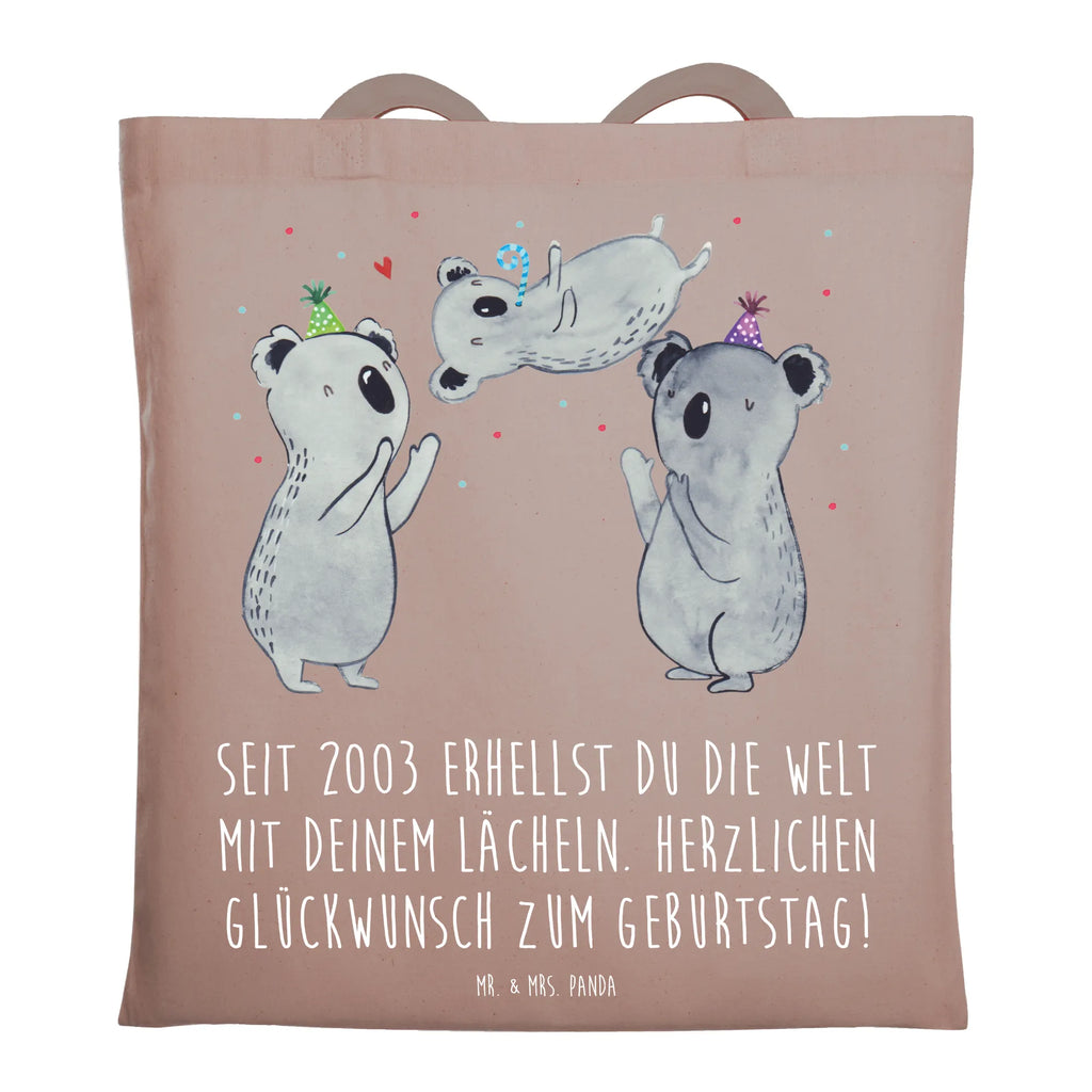 Tote bag Seit 2003 erhellst du die Welt mit deinem Lächeln. Herzlichen Glückwunsch zum Geburtstag! Einkaufstüte, Tasche, Jutebeutel, Shopper, Stoffbeutel, Laptoptasche, Umhängetasche, Jutetasche, Strandtasche, Tragetasche, Badetasche, Einkaufstasche, Stofftasche, Beuteltasche, Schultertasche, Beutel, Geburtstag, Geburtstagsgeschenk, Geschenk