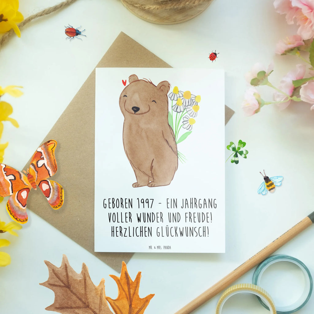 Greetings card Geboren 1997 - Ein Jahrgang voller Wunder und Freude! Herzlichen Glückwunsch! Ansichtskarten, Geburtstagskarte, Hochzeitskarte, Klappkarte, Karte, Glückwunschkarte, Einladungskarte, Grußkarte, Geburtstag, Geburtstagsgeschenk, Geschenk