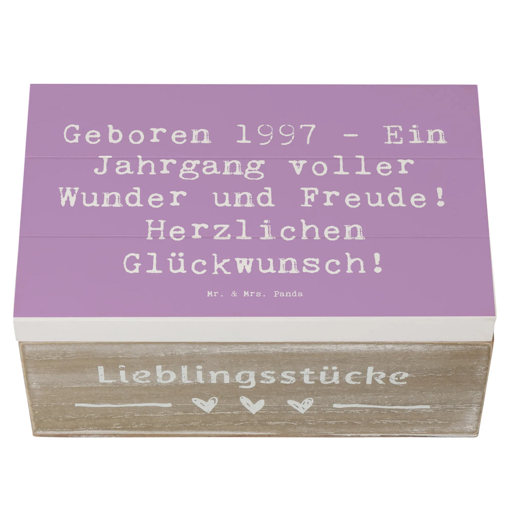 Wooden chest Saying Geboren 1997 - Ein Jahrgang voller Wunder und Freude! Herzlichen Glückwunsch! Holzkiste, Erinnerungsbox, Geschenkbox, Dekokiste, Schatulle, Truhe, XXL, Aufbewahrungsbox, Geschenkdose, Erinnerungskiste, Schatzkiste, Kiste, Geburtstag, Geburtstagsgeschenk, Geschenk