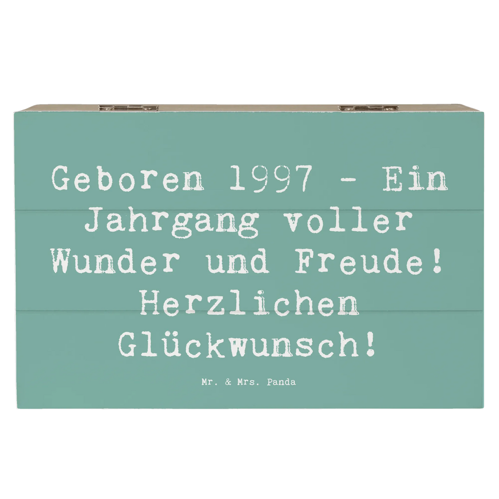 Wooden chest Saying Geboren 1997 - Ein Jahrgang voller Wunder und Freude! Herzlichen Glückwunsch! Holzkiste, Erinnerungsbox, Geschenkbox, Dekokiste, Schatulle, Truhe, XXL, Aufbewahrungsbox, Geschenkdose, Erinnerungskiste, Schatzkiste, Kiste, Geburtstag, Geburtstagsgeschenk, Geschenk