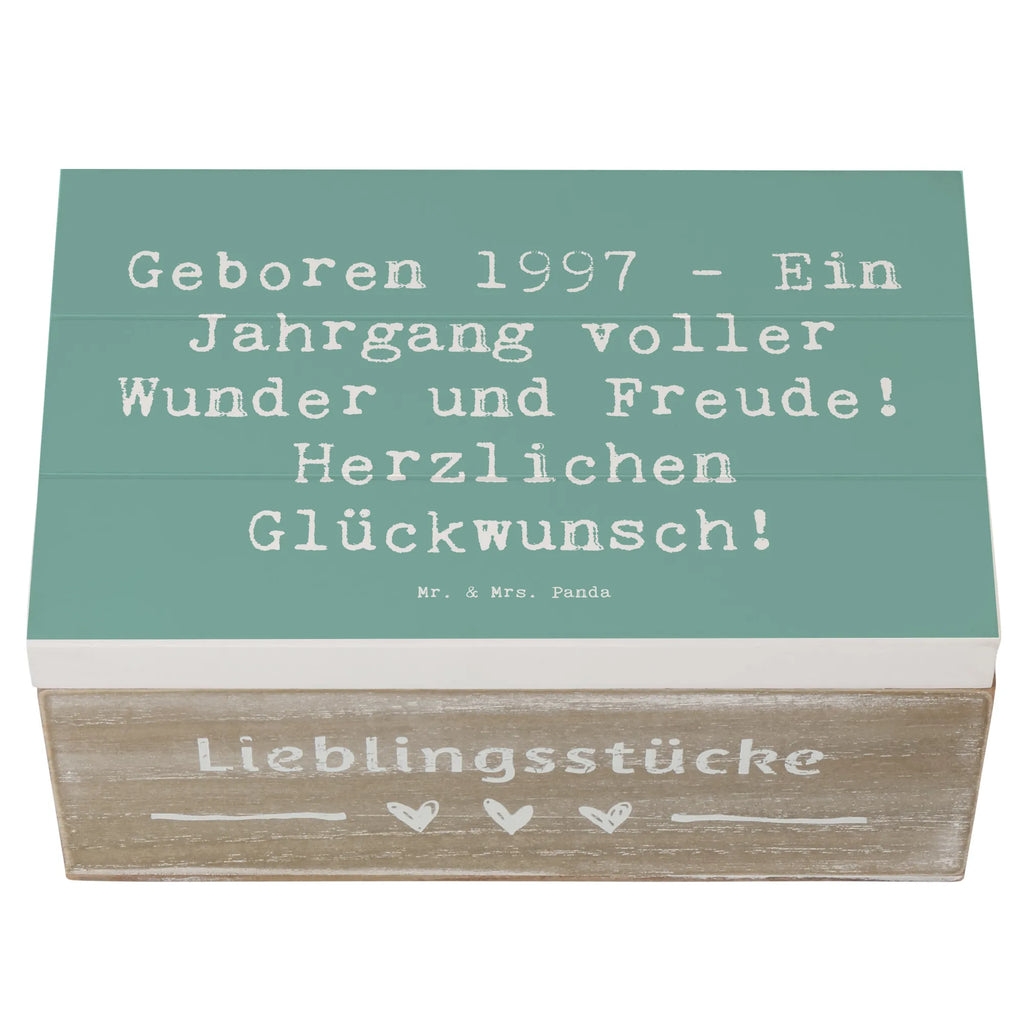 Wooden chest Saying Geboren 1997 - Ein Jahrgang voller Wunder und Freude! Herzlichen Glückwunsch! Holzkiste, Erinnerungsbox, Geschenkbox, Dekokiste, Schatulle, Truhe, XXL, Aufbewahrungsbox, Geschenkdose, Erinnerungskiste, Schatzkiste, Kiste, Geburtstag, Geburtstagsgeschenk, Geschenk