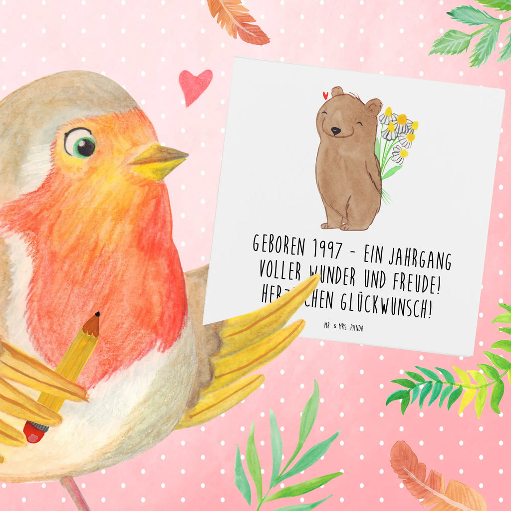 Deluxe Card Geboren 1997 - Ein Jahrgang voller Wunder und Freude! Herzlichen Glückwunsch! Karte, Grußkarte, Klappkarte, Einladungskarte, Glückwunschkarte, Hochzeitskarte, Geburtstagskarte, Hochwertige Grußkarte, Hochwertige Klappkarte, Geburtstag, Geburtstagsgeschenk, Geschenk