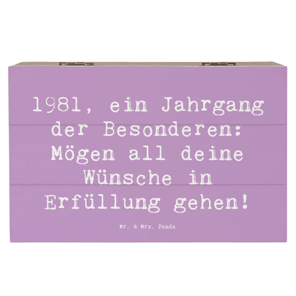 Wooden chest Saying 1981, ein Jahrgang der Besonderen: Mögen all deine Wünsche in Erfüllung gehen! Holzkiste, Dekokiste, Erinnerungsbox, Geschenkbox, Truhe, Schatzkiste, Erinnerungskiste, Geschenkdose, Schatulle, Aufbewahrungsbox, XXL, Kiste, Geburtstag, Geburtstagsgeschenk, Geschenk