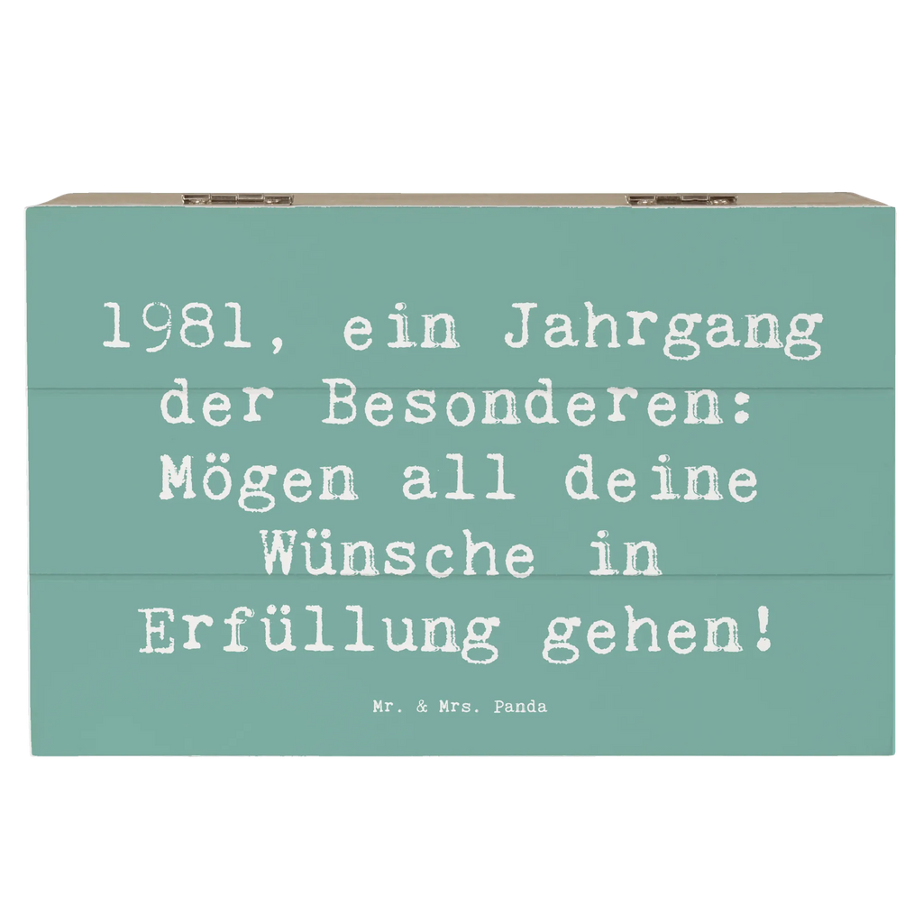 Wooden chest Saying 1981, ein Jahrgang der Besonderen: Mögen all deine Wünsche in Erfüllung gehen! Holzkiste, Dekokiste, Erinnerungsbox, Geschenkbox, Truhe, Schatzkiste, Erinnerungskiste, Geschenkdose, Schatulle, Aufbewahrungsbox, XXL, Kiste, Geburtstag, Geburtstagsgeschenk, Geschenk