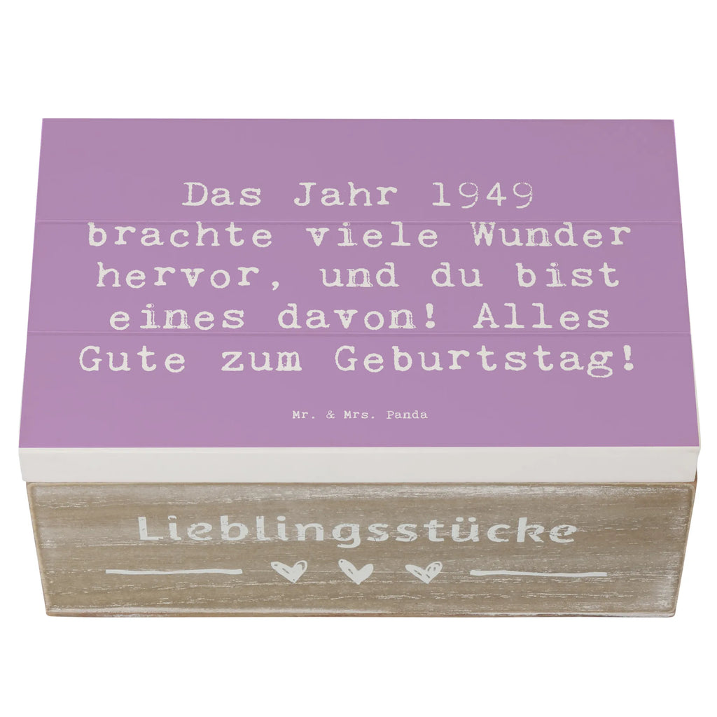Wooden chest Saying Das Jahr 1949 brachte viele Wunder hervor, und du bist eines davon! Alles Gute zum Geburtstag! Dekokiste, Aufbewahrungsbox, Kiste, Geschenkdose, Schatulle, Truhe, Erinnerungskiste, Holzkiste, Schatzkiste, Erinnerungsbox, Geschenkbox, XXL, Geburtstag, Geburtstagsgeschenk, Geschenk
