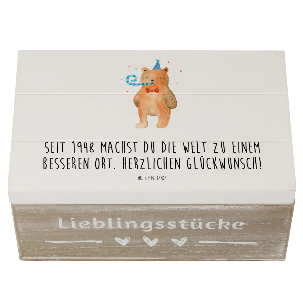 Wooden chest Seit 1948 machst du die Welt zu einem besseren Ort. Herzlichen Glückwunsch! Erinnerungskiste, Schatzkiste, Geschenkdose, Aufbewahrungsbox, Holzkiste, Schatulle, Truhe, Erinnerungsbox, Kiste, Geschenkbox, XXL, Dekokiste, Geburtstag, Geburtstagsgeschenk, Geschenk