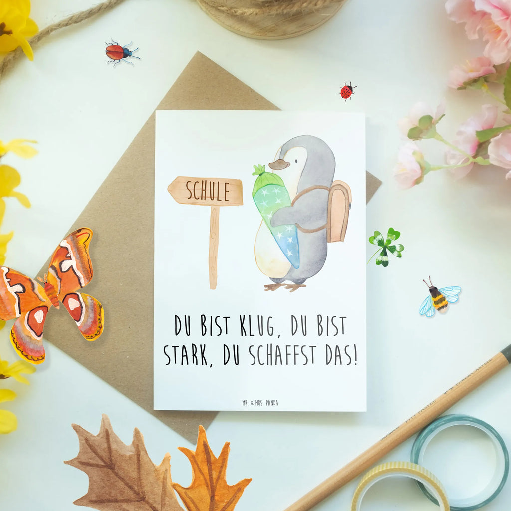 Greetings card Du bist klug, du bist stark, du schaffst das! Klappkarte, Hochzeitskarte, Glückwunschkarte, Karte, Einladungskarte, Ansichtskarten, Geburtstagskarte, Grußkarte