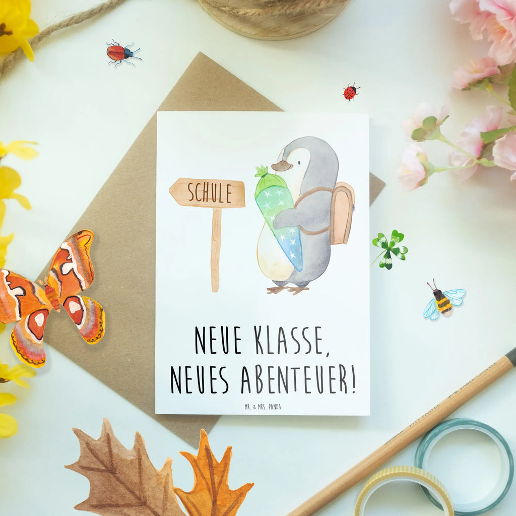 Greetings card Neue Klasse, neues Abenteuer! Ansichtskarten, Glückwunschkarte, Einladungskarte, Klappkarte, Karte, Grußkarte, Geburtstagskarte, Hochzeitskarte