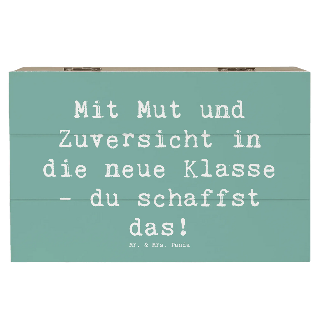 Wooden chest Saying Mit Mut und Zuversicht in die neue Klasse - du schaffst das! XXL, Schatzkiste, Schatulle, Truhe, Erinnerungsbox, Holzkiste, Geschenkbox, Erinnerungskiste, Aufbewahrungsbox, Geschenkdose, Kiste, Dekokiste