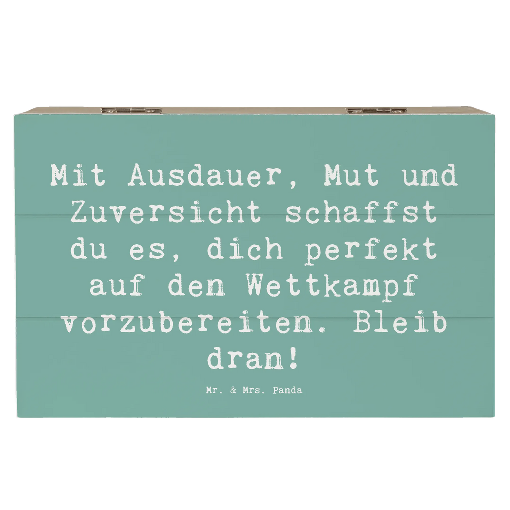 Wooden chest Saying Mit Ausdauer, Mut und Zuversicht schaffst du es, dich perfekt auf den Wettkampf vorzubereiten. Bleib dran! Dekokiste, Schatzkiste, Erinnerungskiste, Geschenkbox, Geschenkdose, Holzkiste, Aufbewahrungsbox, XXL, Schatulle, Truhe, Erinnerungsbox, Kiste