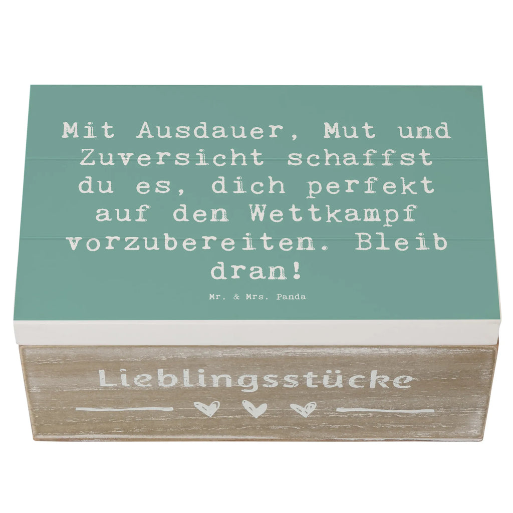 Wooden chest Saying Mit Ausdauer, Mut und Zuversicht schaffst du es, dich perfekt auf den Wettkampf vorzubereiten. Bleib dran! Dekokiste, Schatzkiste, Erinnerungskiste, Geschenkbox, Geschenkdose, Holzkiste, Aufbewahrungsbox, XXL, Schatulle, Truhe, Erinnerungsbox, Kiste