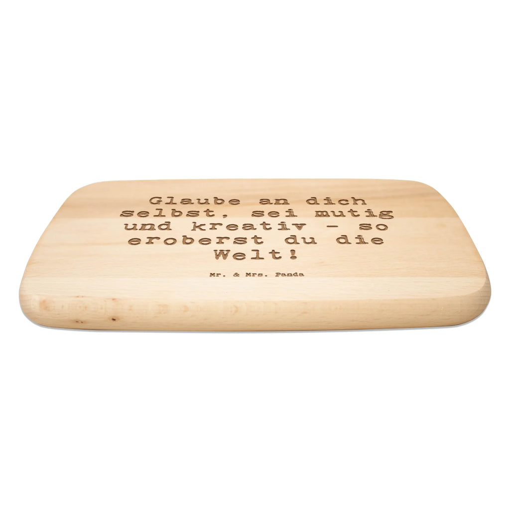 Serving board Saying In deiner Fantasie steckt die Kraft, die Welt zu verändern. Trau dich, kreativ zu sein! Board, breakfast board, cutting board
