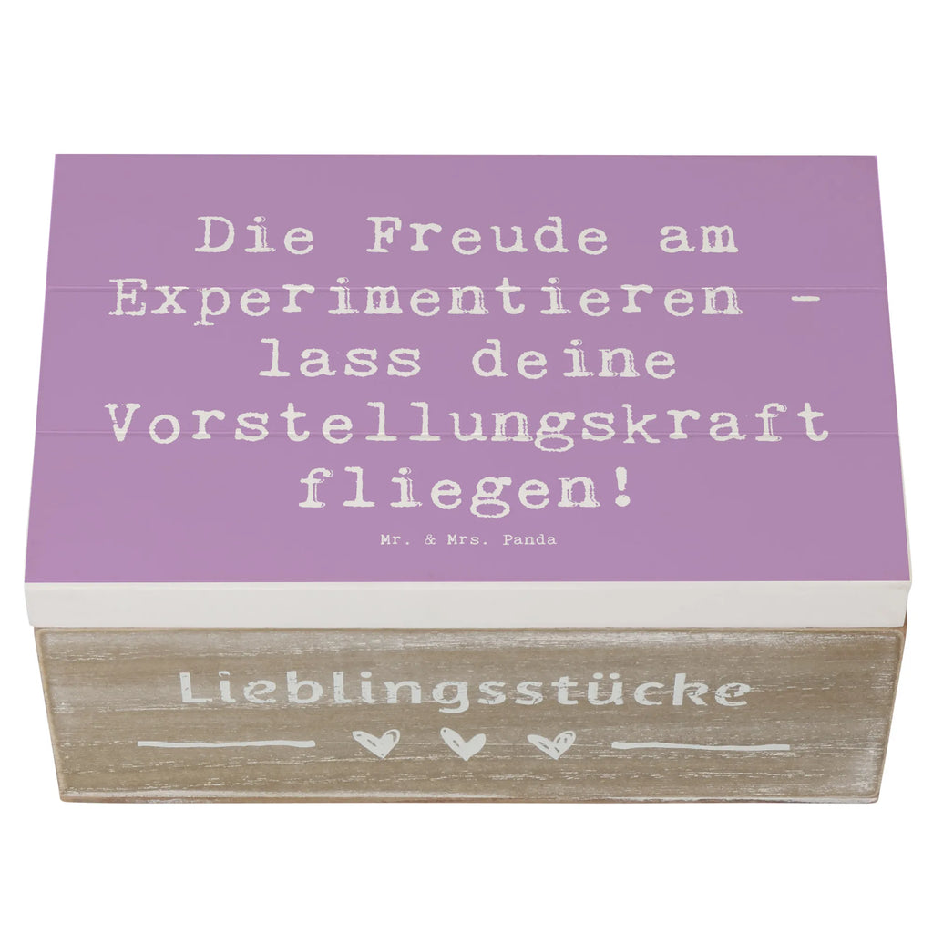 Holzkiste Spruch Die Freude am Experimentieren XXL, Schatulle, Erinnerungsbox, Geschenkbox, Aufbewahrungsbox, Dekokiste, Geschenkdose, Truhe, Kiste, Schatzkiste, Erinnerungskiste, Holzkiste