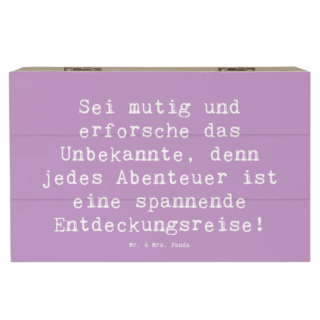 Wooden chest Saying Sei mutig und erforsche das Unbekannte, denn jedes Abenteuer ist eine spannende Entdeckungsreise! Schatulle, Erinnerungskiste, Schatzkiste, Dekokiste, Geschenkdose, Truhe, Aufbewahrungsbox, Holzkiste, Erinnerungsbox, Kiste, Geschenkbox, XXL