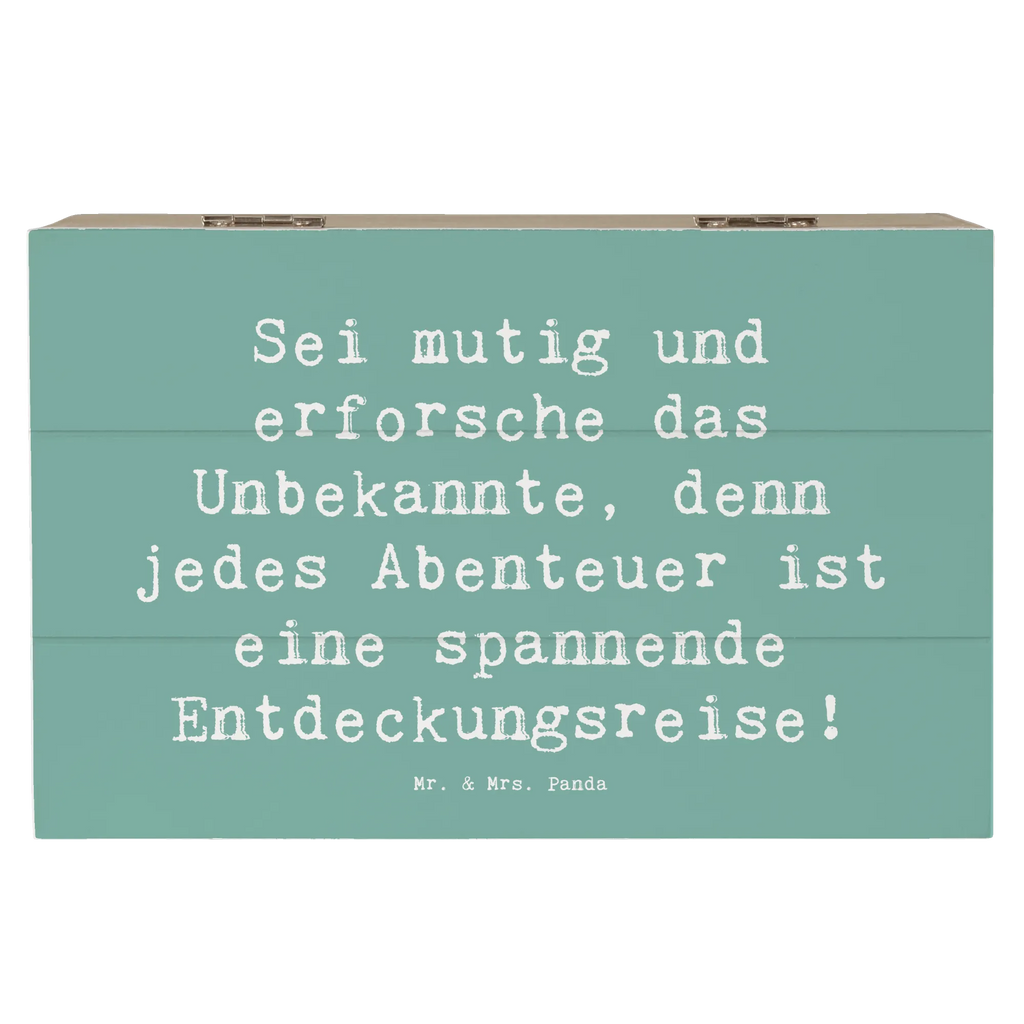 Wooden chest Saying Sei mutig und erforsche das Unbekannte, denn jedes Abenteuer ist eine spannende Entdeckungsreise! Schatulle, Erinnerungskiste, Schatzkiste, Dekokiste, Geschenkdose, Truhe, Aufbewahrungsbox, Holzkiste, Erinnerungsbox, Kiste, Geschenkbox, XXL