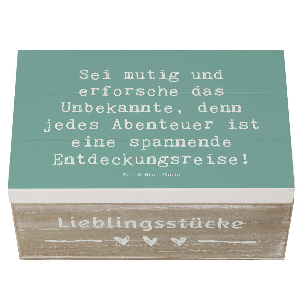 Wooden chest Saying Sei mutig und erforsche das Unbekannte, denn jedes Abenteuer ist eine spannende Entdeckungsreise! Schatulle, Erinnerungskiste, Schatzkiste, Dekokiste, Geschenkdose, Truhe, Aufbewahrungsbox, Holzkiste, Erinnerungsbox, Kiste, Geschenkbox, XXL