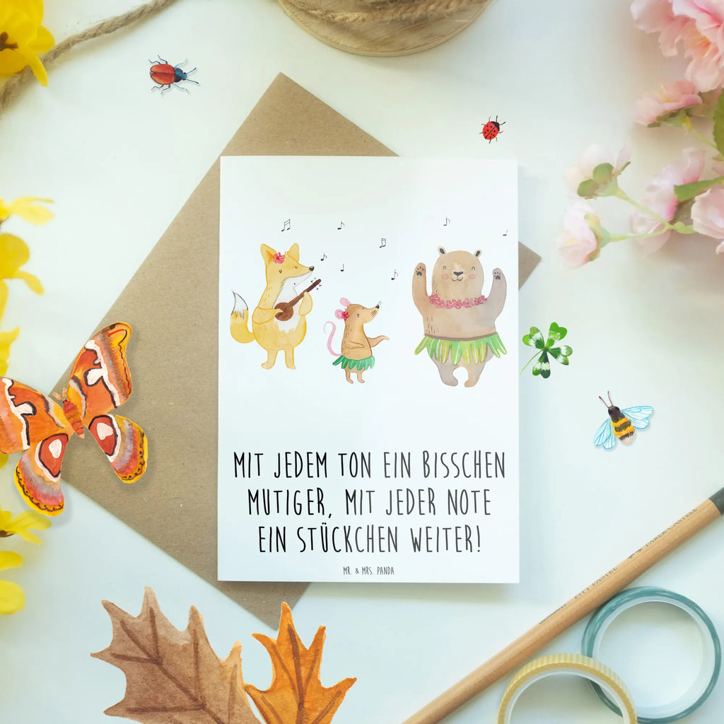 Greetings card Mit jedem Ton ein bisschen mutiger, mit jeder Note ein Stückchen weiter! Grußkarte, Glückwunschkarte, Hochzeitskarte, Ansichtskarten, Geburtstagskarte, Klappkarte, Karte, Einladungskarte