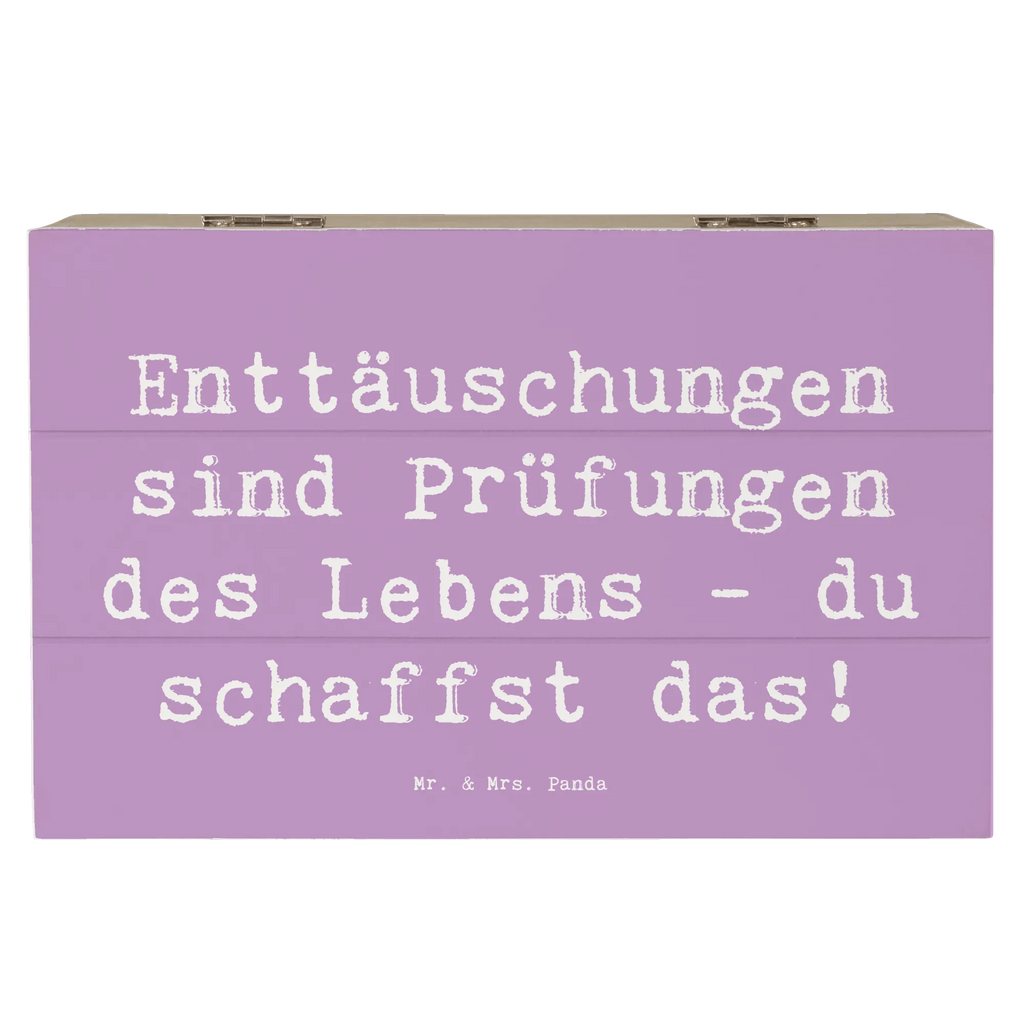 Wooden chest Saying Enttäuschungen sind Prüfungen des Lebens - du schaffst das! Schatzkiste, Geschenkdose, Dekokiste, Aufbewahrungsbox, Schatulle, Erinnerungsbox, Geschenkbox, Holzkiste, Truhe, Kiste, XXL, Erinnerungskiste