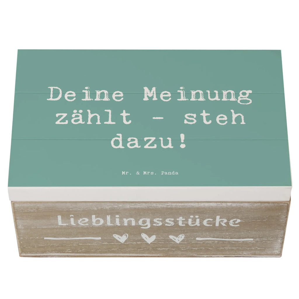 Holzkiste Spruch Mutig zu Meinungen Schatulle, XXL, Geschenkbox, Erinnerungsbox, Erinnerungskiste, Aufbewahrungsbox, Schatzkiste, Kiste, Dekokiste, Geschenkdose, Holzkiste, Truhe