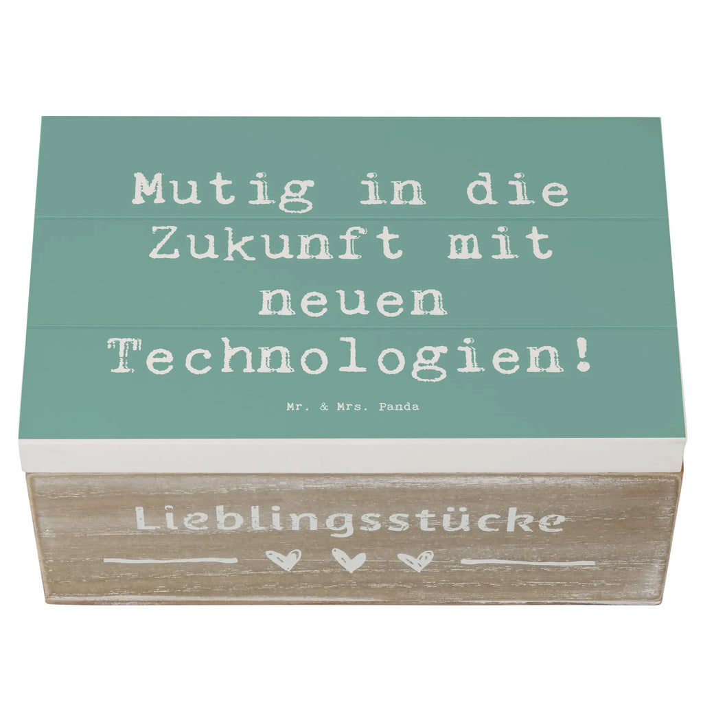 Holzkiste Spruch Neuen Technologien begegnen Dekokiste, Truhe, Erinnerungsbox, Schatzkiste, Aufbewahrungsbox, Kiste, Schatulle, XXL, Erinnerungskiste, Holzkiste, Geschenkbox, Geschenkdose